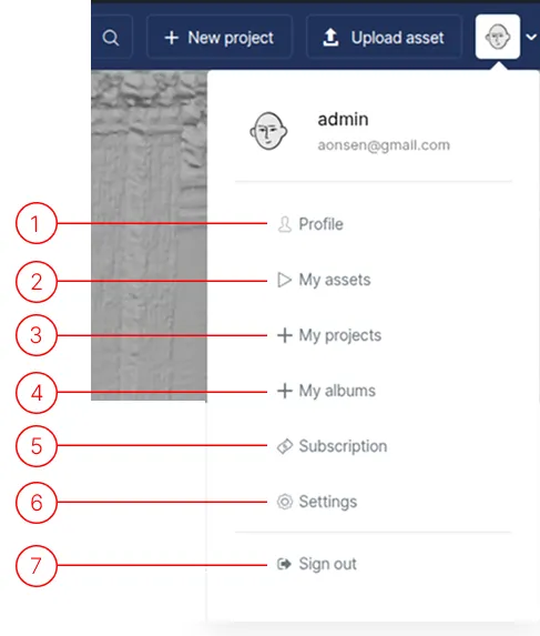User Profile Side Menu